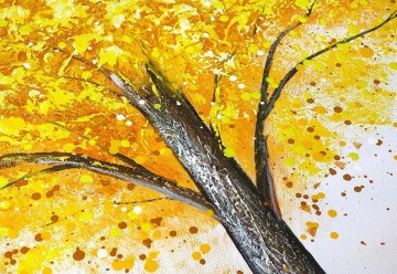 Goden Yellow Tree Wanddekoration Detail Ölgemälde